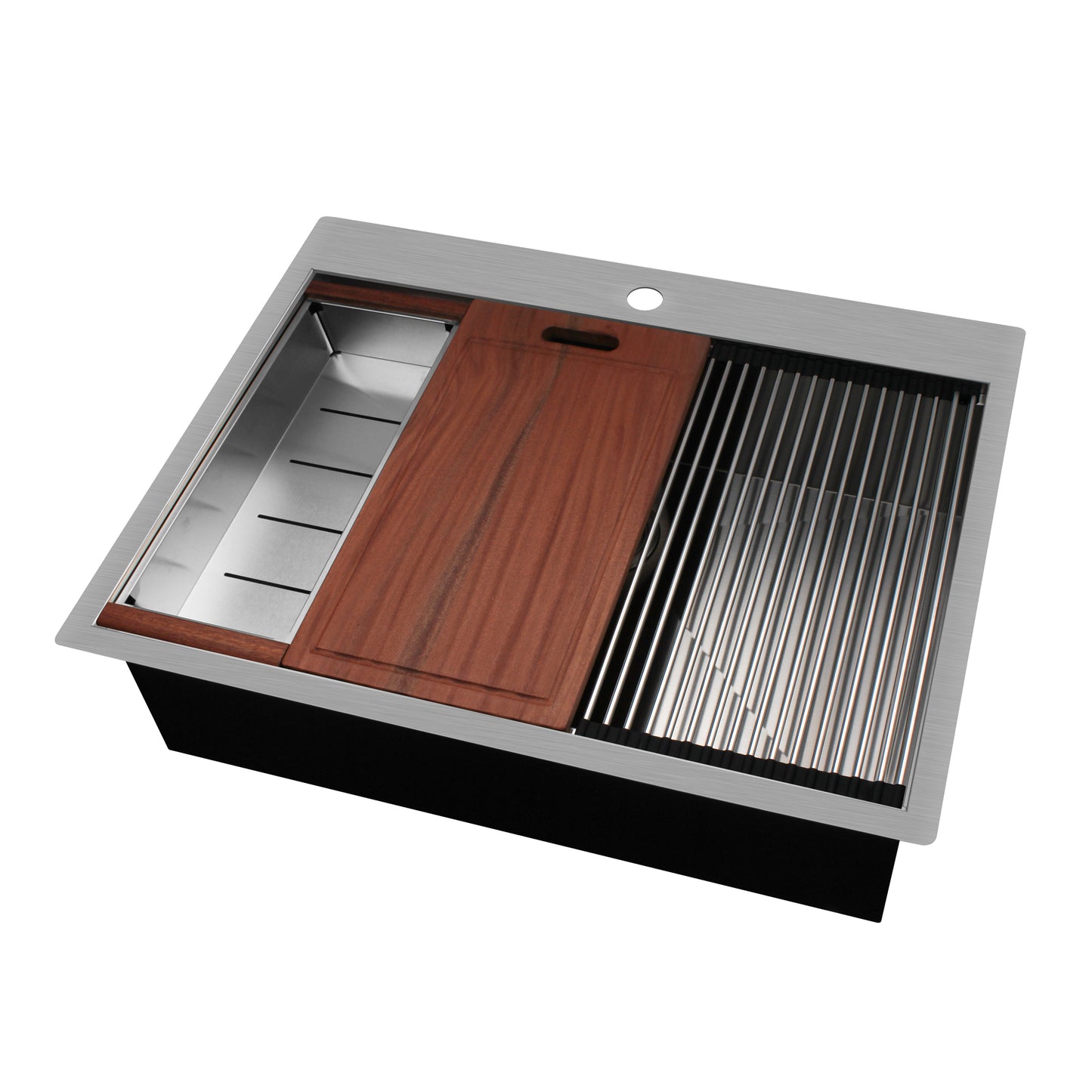 28" x 22" Single Bowl Stainless Steel Drop In Kitchen Sink (18 Gauge) |ALWEN