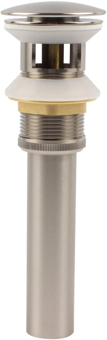 All Metal Bathroom Sink Pop Up Drain with Overflow- Brushed Nickel