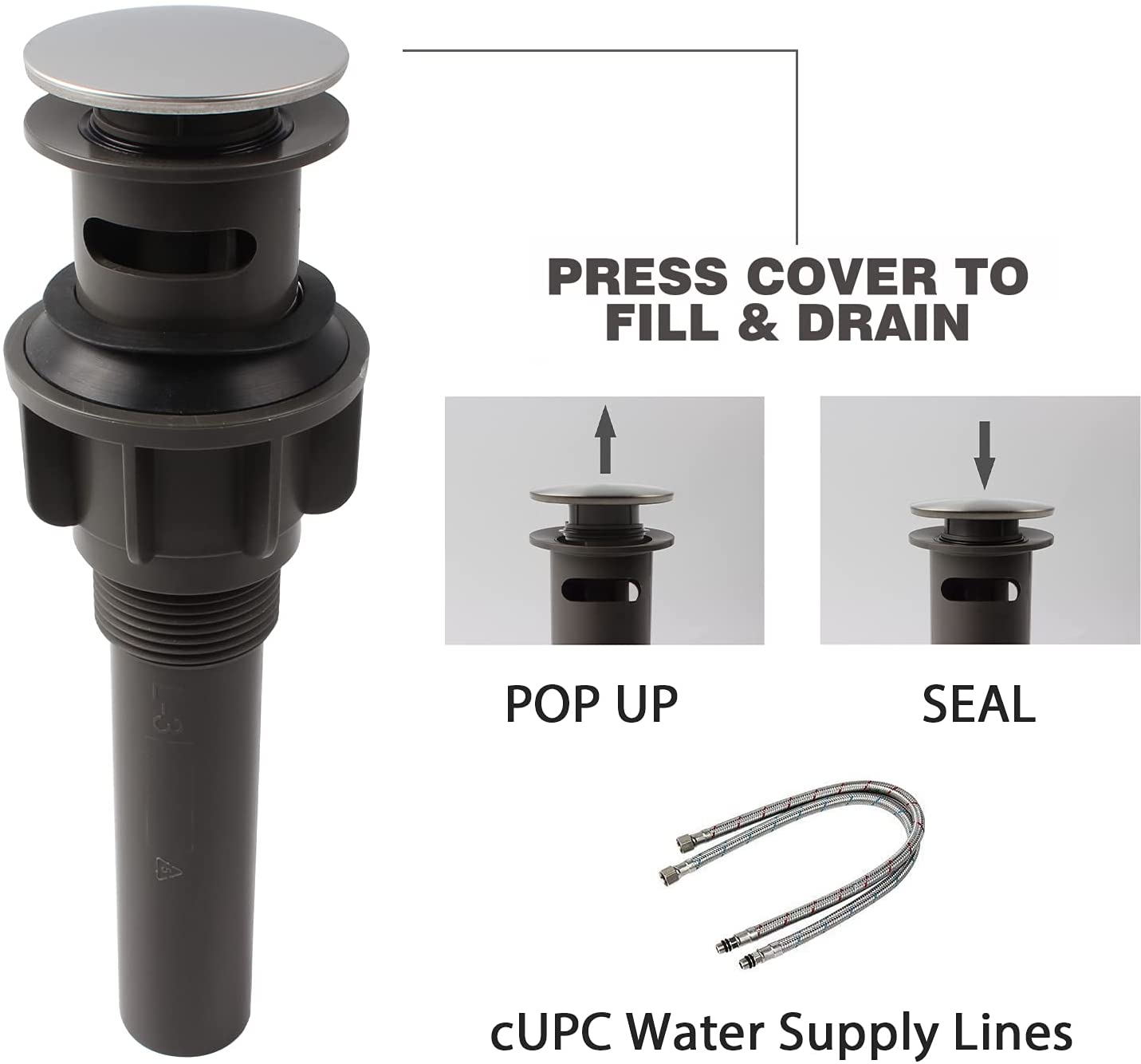 Single Hole Waterfall Bathroom Faucet - BRUSHED NICKEL