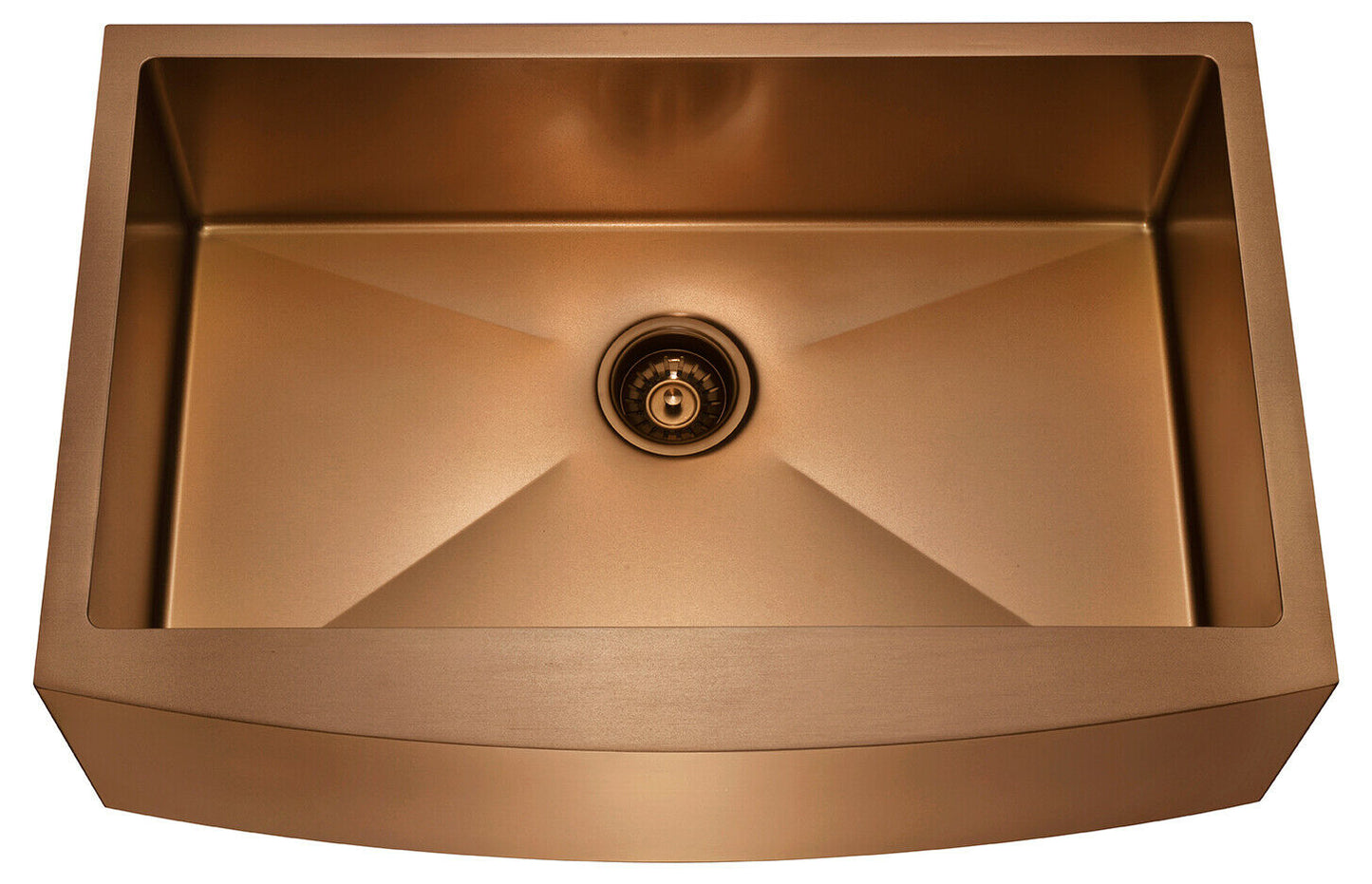 33" X 21" Rose Gold Single Bowl Stainless Steel Farmhouse Kitchen Sink (16 Gauge) |ALWEN