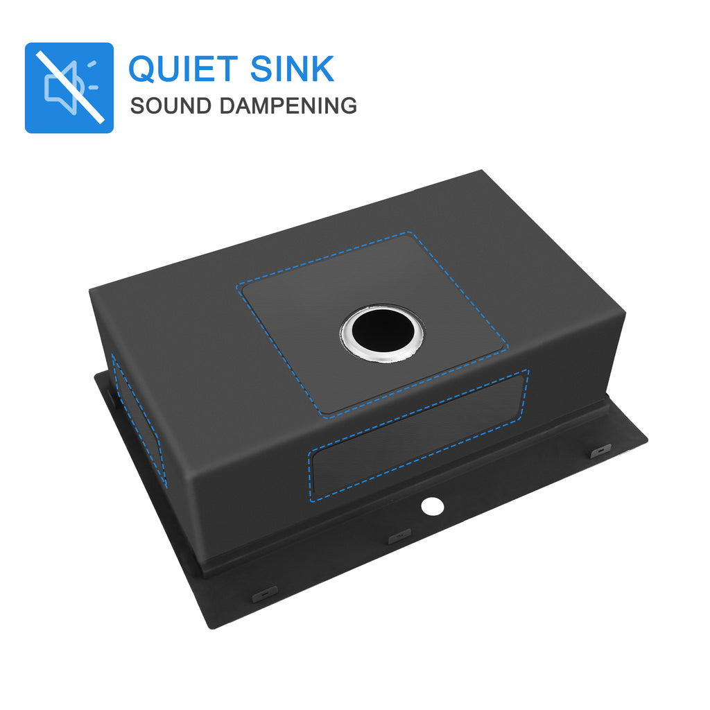 33"x22"x10" Drop-In Workstation Sink — 16 Gauge Stainless Steel with R10 Radius & Accessories
