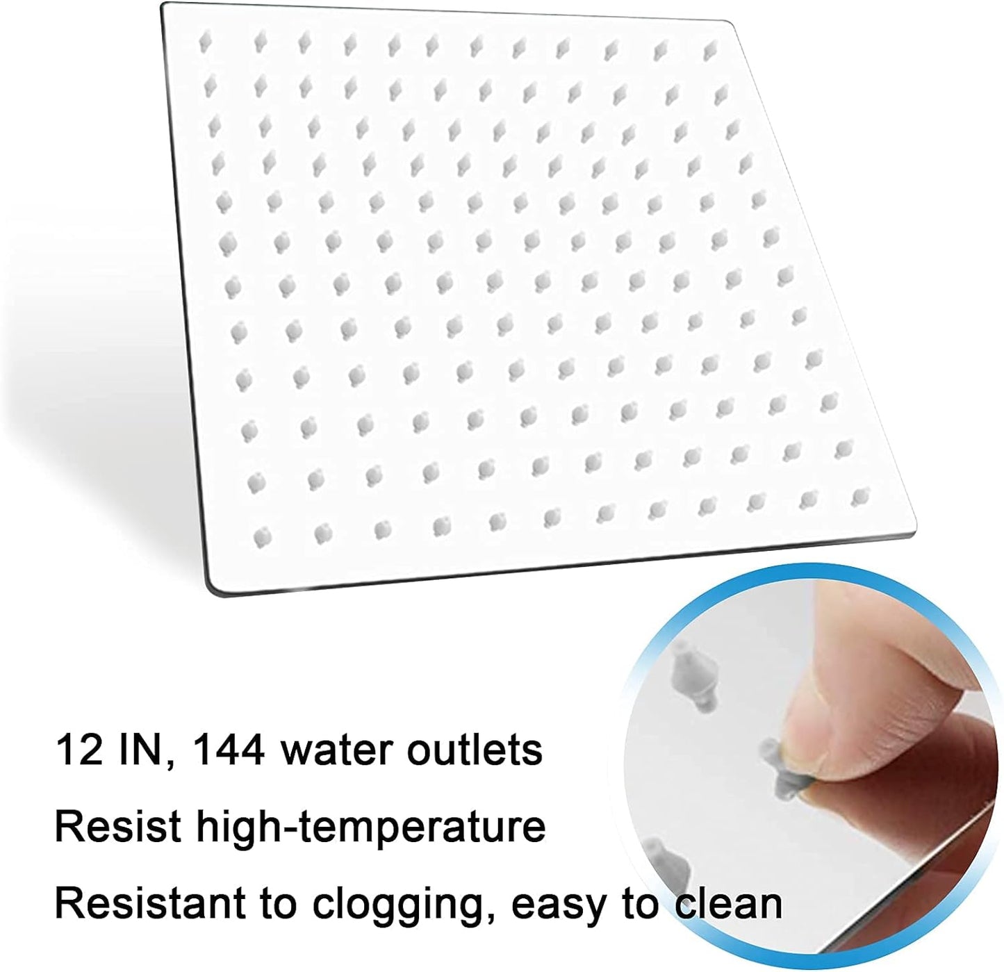 12 Inch Rain Shower Head with 16 Inch Extension Shower Arm