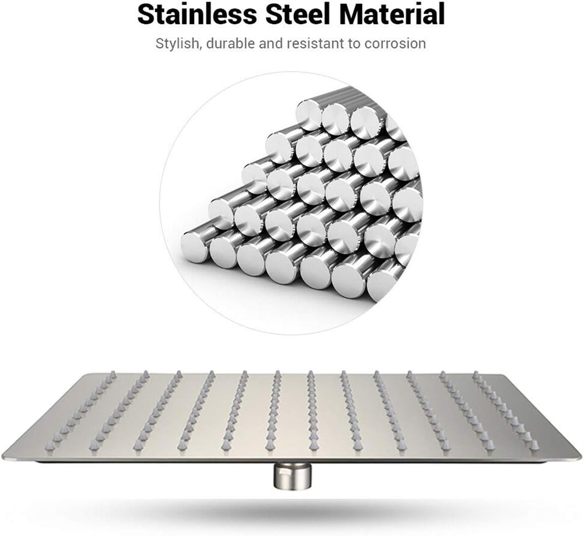 12 Inch Ultra Thin 304 Stainless Steel Rain Shower Head Chrome Polish