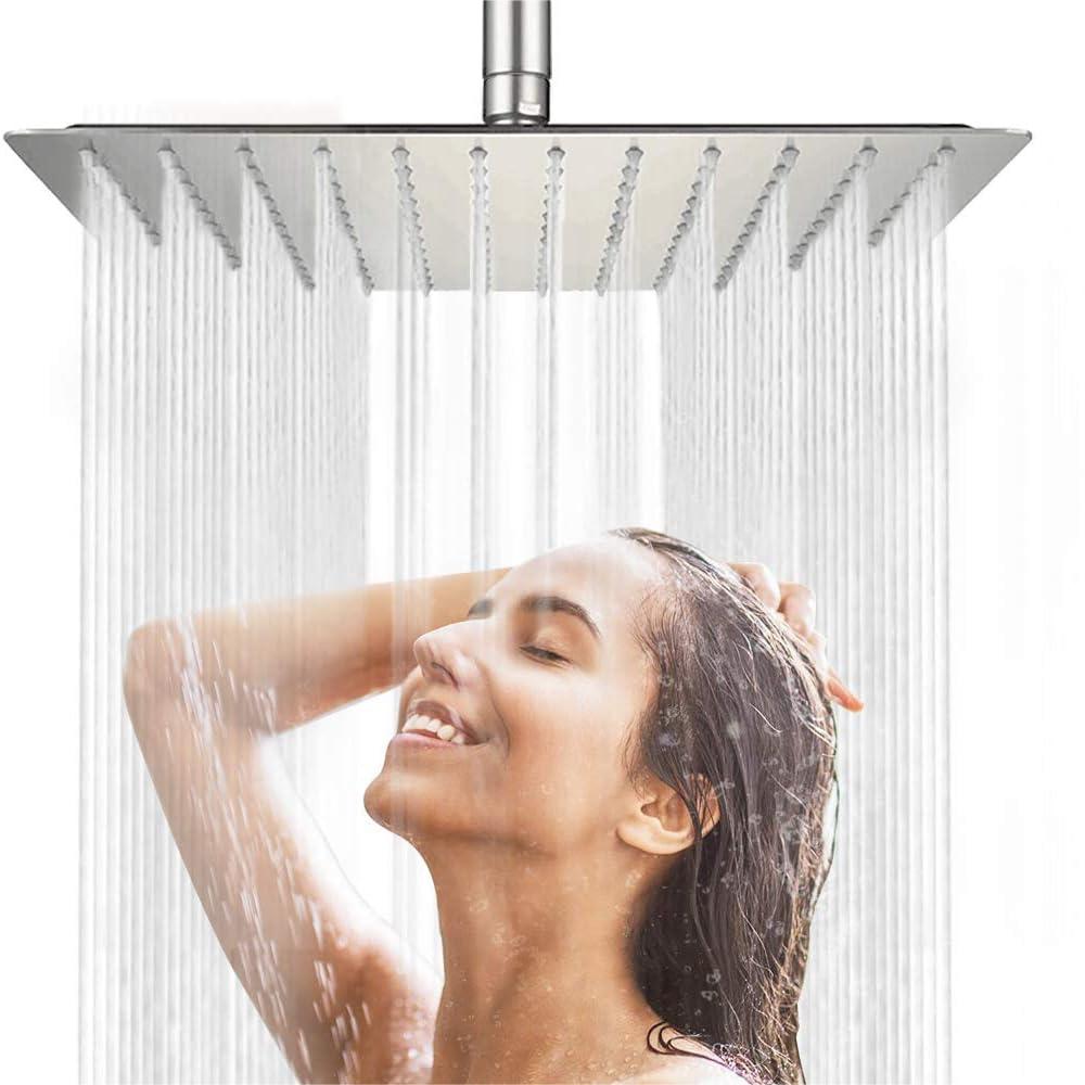 12 Inch Ultra Thin 304 Stainless Steel Rain Shower Head Chrome Polish