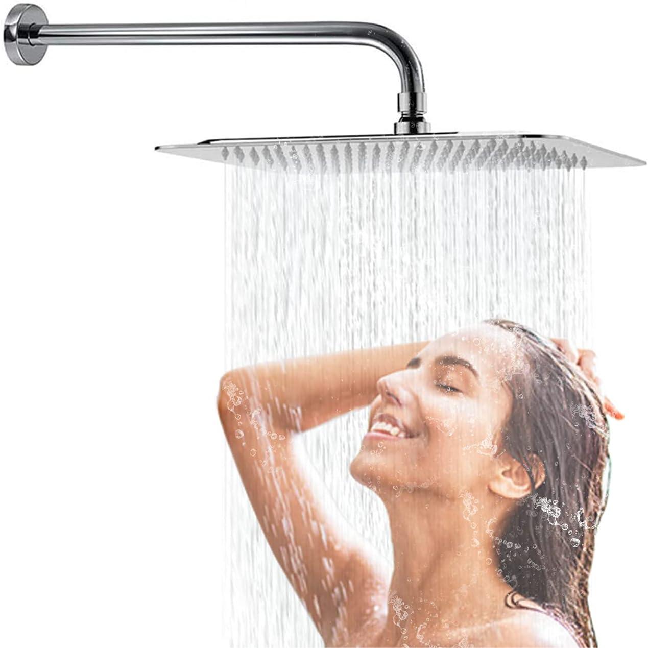 12 Inch Rain Shower Head with 16 Inch Extension Shower Arm