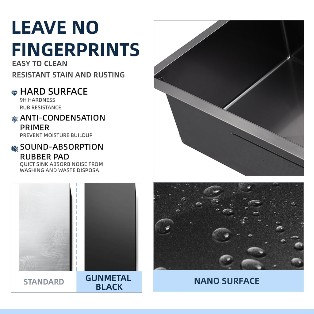 Gunmetal Black Stainless Steel 32 in. 18G Single Bowl Dual Mount Workstation Kitchen Sink with Black Spring Neck Faucet