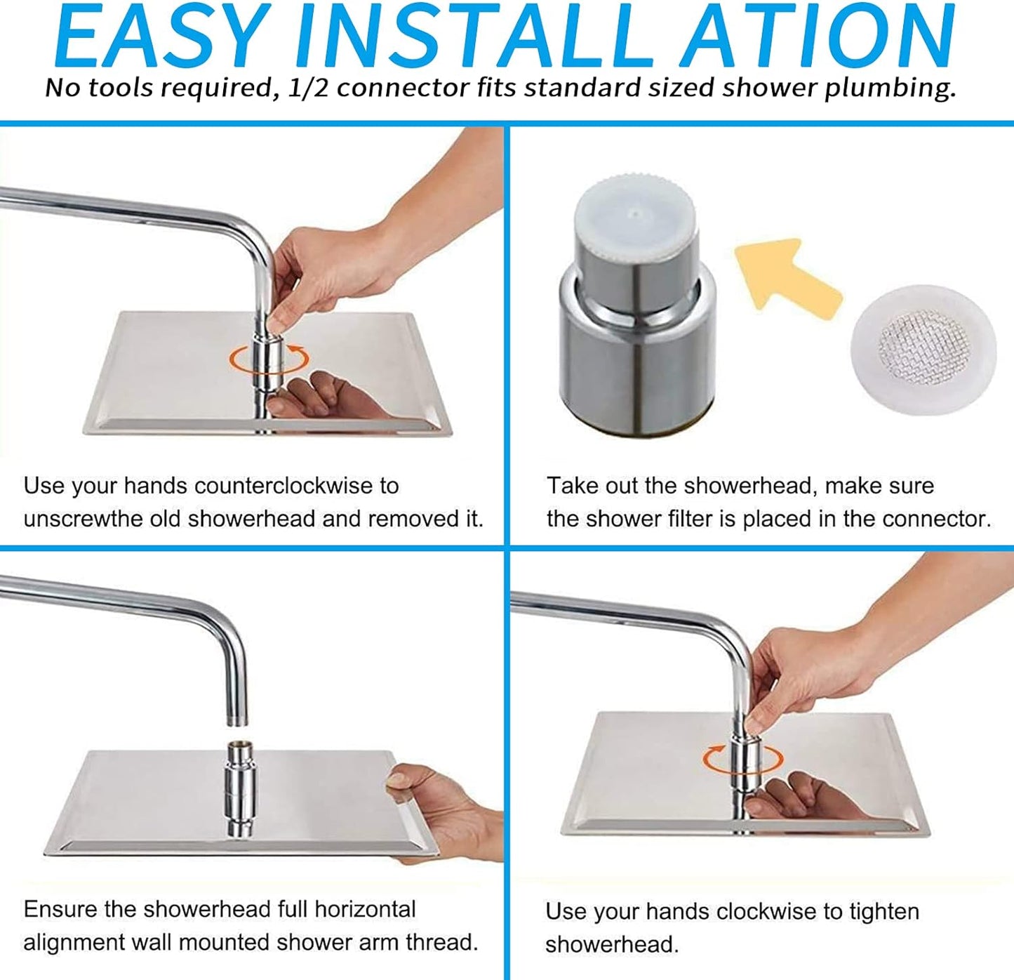 12 Inch Rain Shower Head with 16 Inch Extension Shower Arm