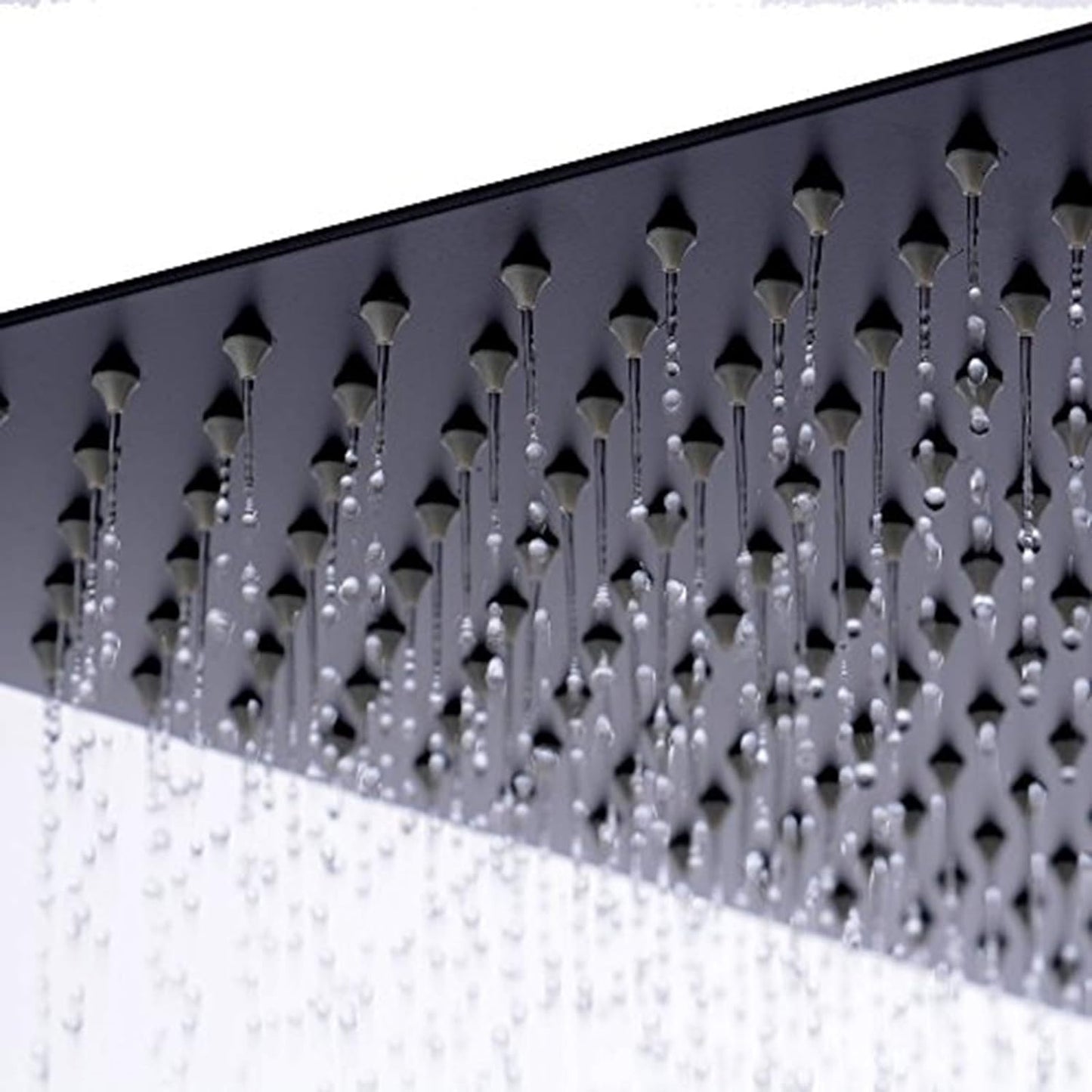 12 Inch Black Rain Shower Head, Square Ultra Thin 304 Stainless Steel High Pressure Shower Head