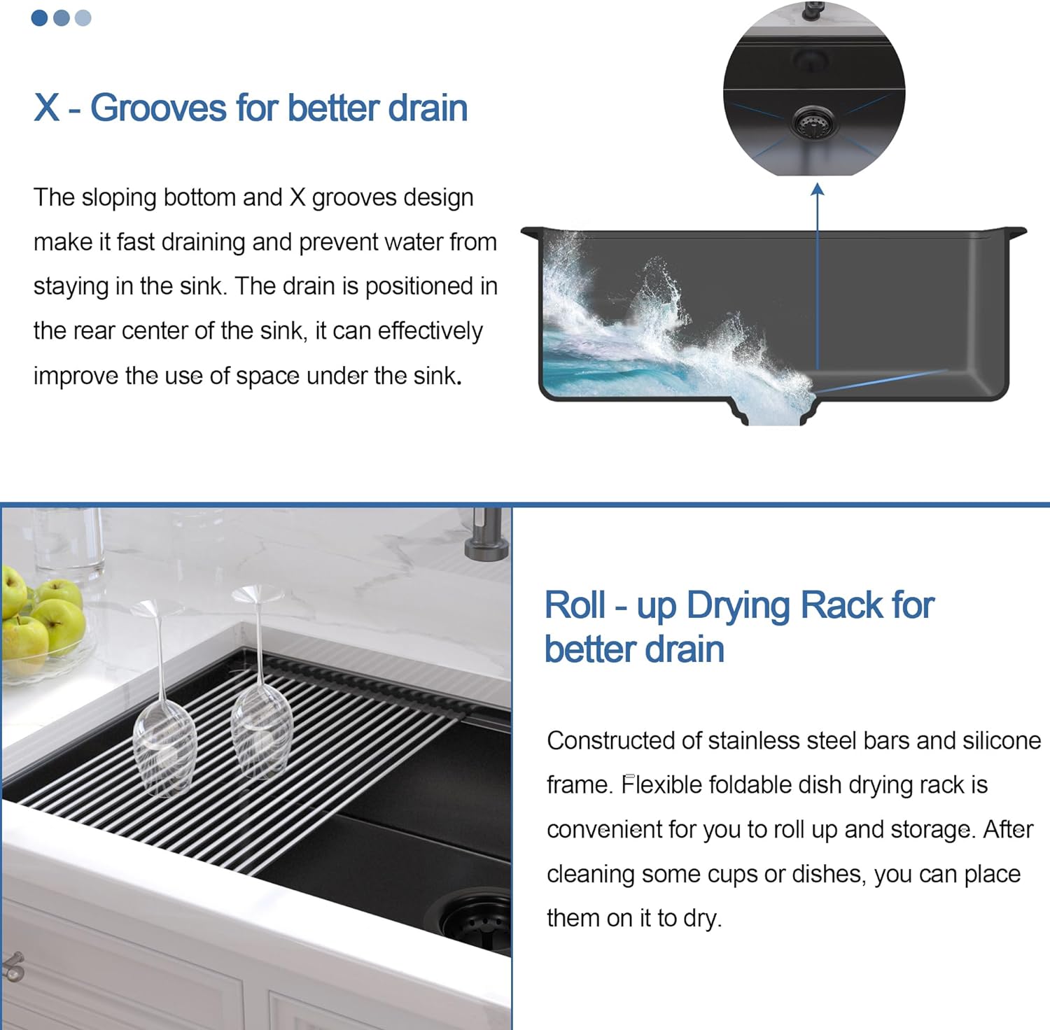 32" x 19" Gunmetal Black Stainless Steel Undermount Kitchen Sink, 32x19 Handmade 16 Gauge Single Bowl Workstation Sink, 10 Inch Deep Kitchen Sink is equipped with various accessories