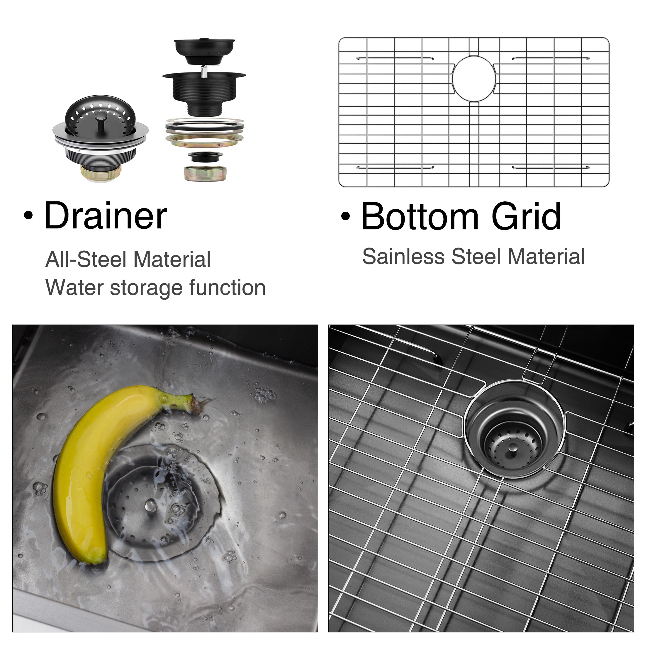 Gunmetal Black Stainless Steel 30 in. 18-Gauge Single Bowl Undermount Workstation Kitchen Sink
