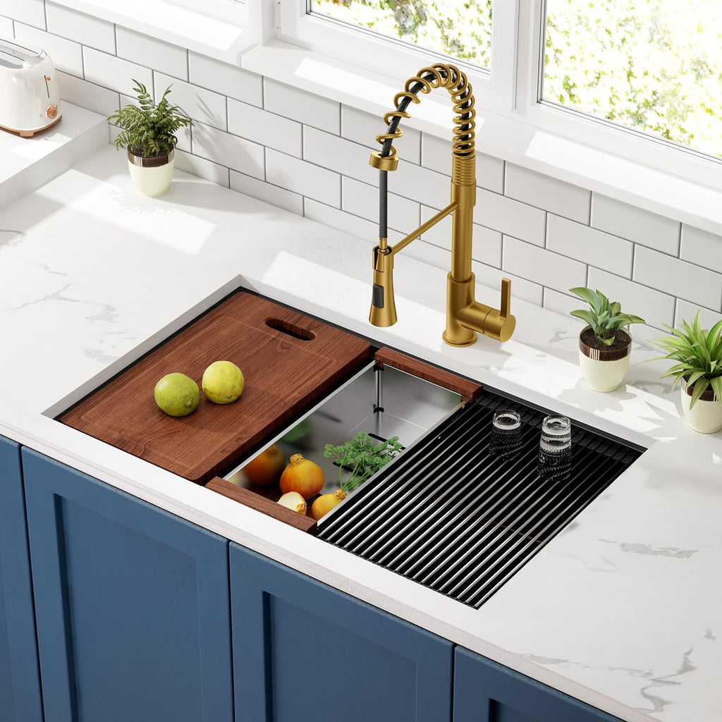 30x19 Inch Gunmetal Black Stainless Steel Undermount Kitchen Sink