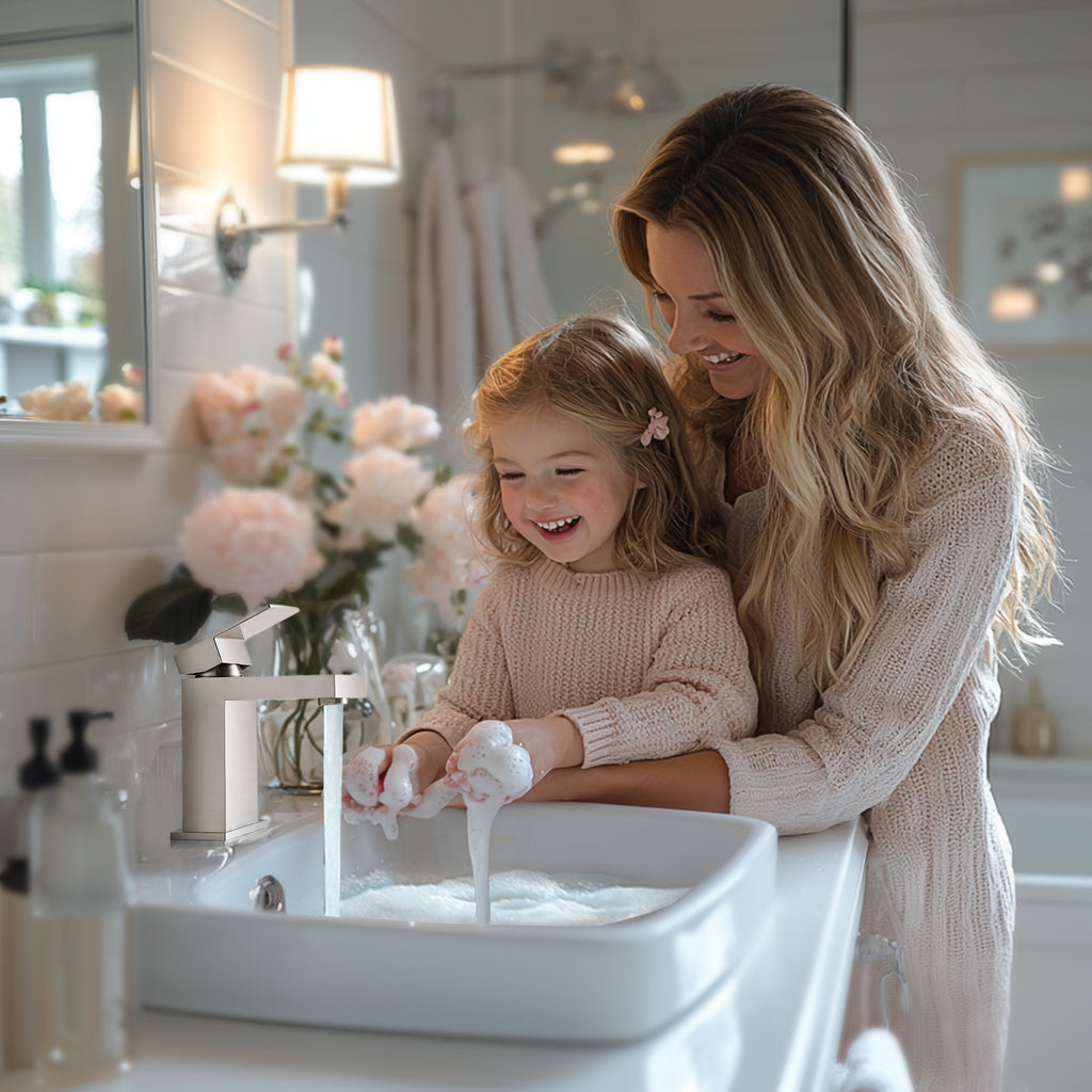 Single-Hole Bathroom Faucet - Brushed Nickel — Solid Brass Construction