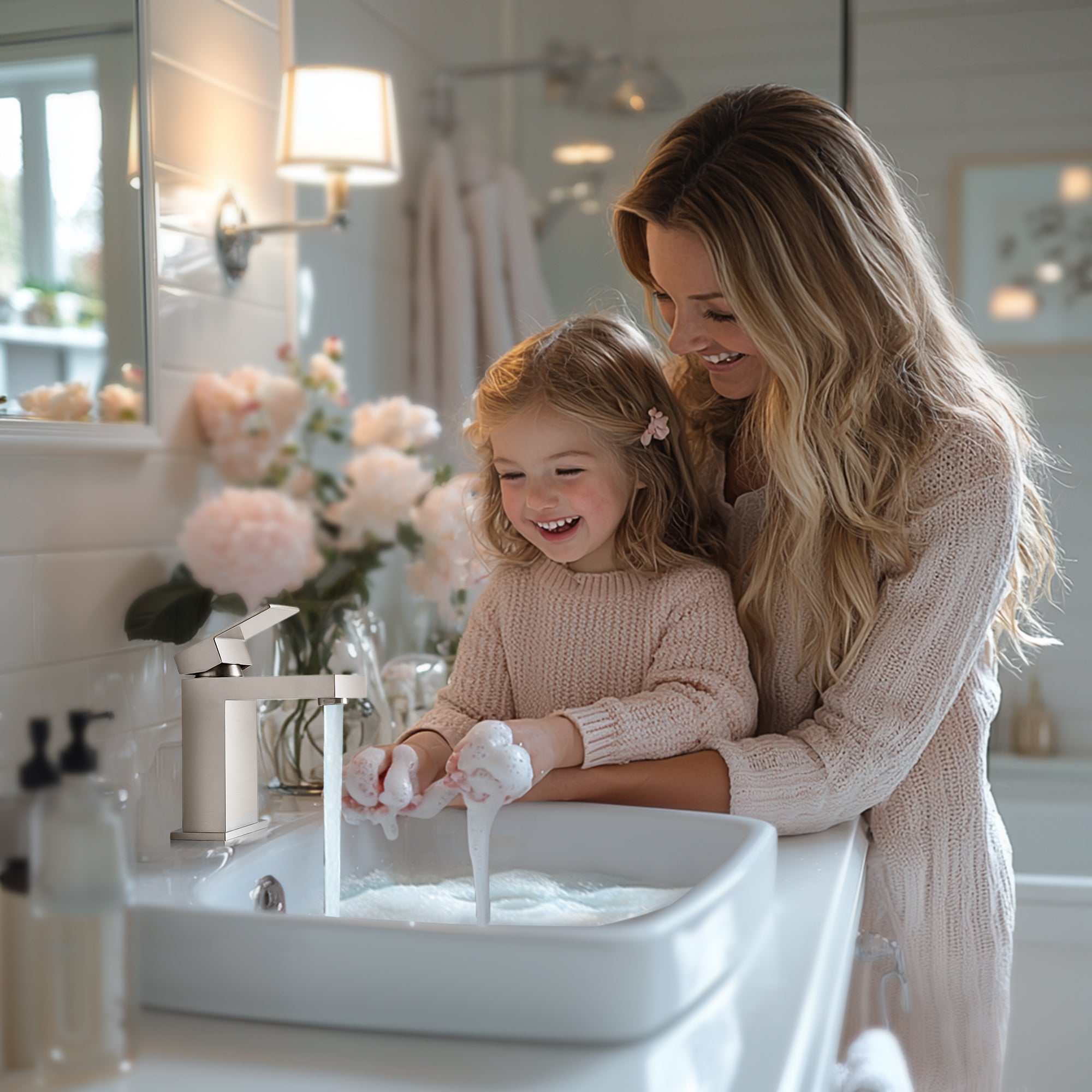 Single-Hole Bathroom Faucet - Brushed Nickel — Solid Brass Construction