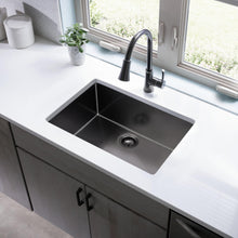Load image into Gallery viewer, 28&quot; x 19&quot; Gunmetal Black Single Bowl Stainless Steel Undermount Kitchen Sink (16 Gauge) ｜ALWEN
