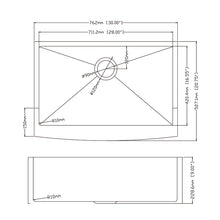 Load image into Gallery viewer, 30&quot; X 21&quot; Single Bowl Stainless Steel Farmhouse Kitchen Sink (18 Gauge) ｜ALWEN
