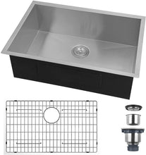Load image into Gallery viewer, 30&quot; x 18&quot; Single Bowl Stainless Steel Undermount Kitchen Sink (18 Gauge) ｜ALWEN

