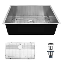 Load image into Gallery viewer, 28&quot; x 19&quot; Single Bowl Stainless Steel Undermount Kitchen Sink (18 Gauge) ｜ALWEN
