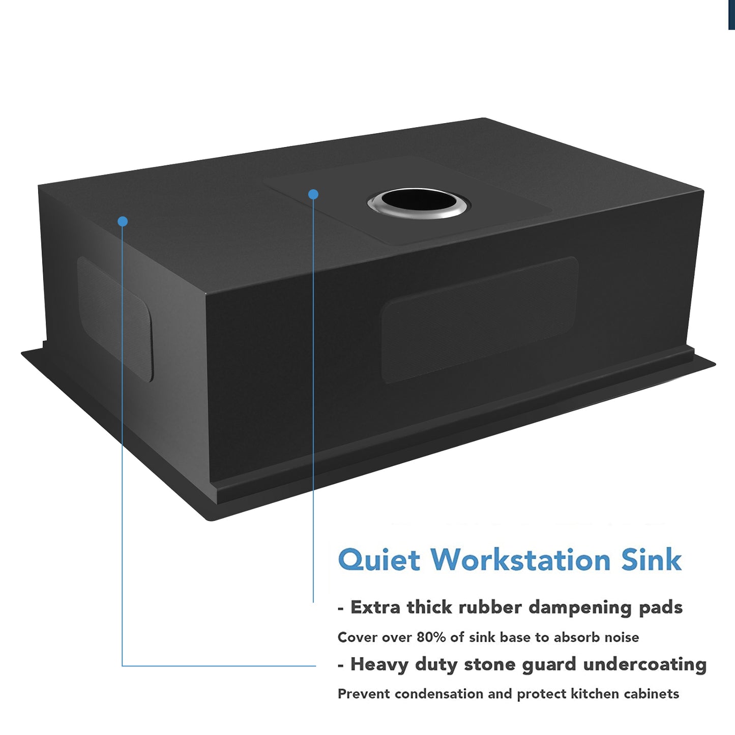 30" x 19" Single Bowl Stainless Steel Undermount Workstation Kitchen Sink (18 Gauge) ｜ALWEN