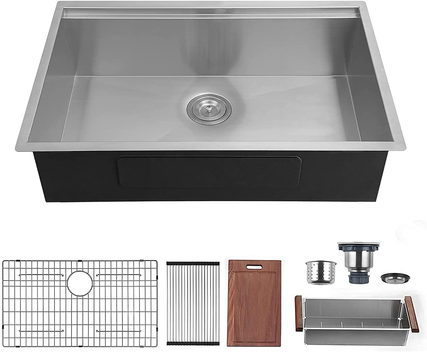32"x18"  inch Undermount Workstation Ledge Kitchen Sink Single Bowl Stainless Steel 18 Gauge Tight Radius Sink