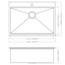 Load image into Gallery viewer, 30 inch Drop in Top mount Workstation, Stainless Steel Kitchen Sink, Single Bowl Sink with Accessories, Gunmetal Black
