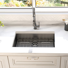 Load image into Gallery viewer, 32&quot; x 19&quot; Gunmetal Black Single Bowl Stainless Steel Undermount Kitchen Sink (16 Gauge) ｜ALWEN
