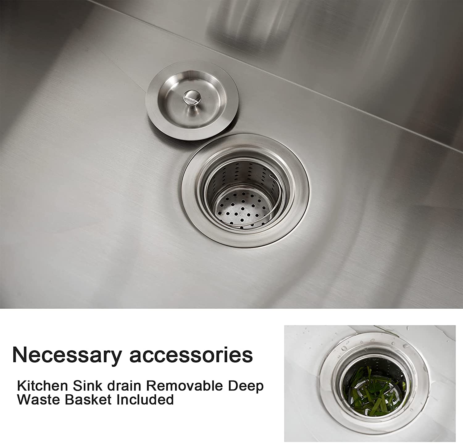 30" x 18" Single Bowl Stainless Steel Undermount Kitchen Sink (18 Gauge) ｜ALWEN