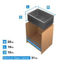 Load image into Gallery viewer, 28&quot; x 19&quot; Gunmetal Black Single Bowl Stainless Steel Undermount Kitchen Sink (16 Gauge) ｜ALWEN
