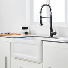 Load image into Gallery viewer, 24 X18 inch Ceramic Kitchen Sink, White Reversible Sink, Single Bowl Kitchen Sink with Bottom Grid and Basket Strainer
