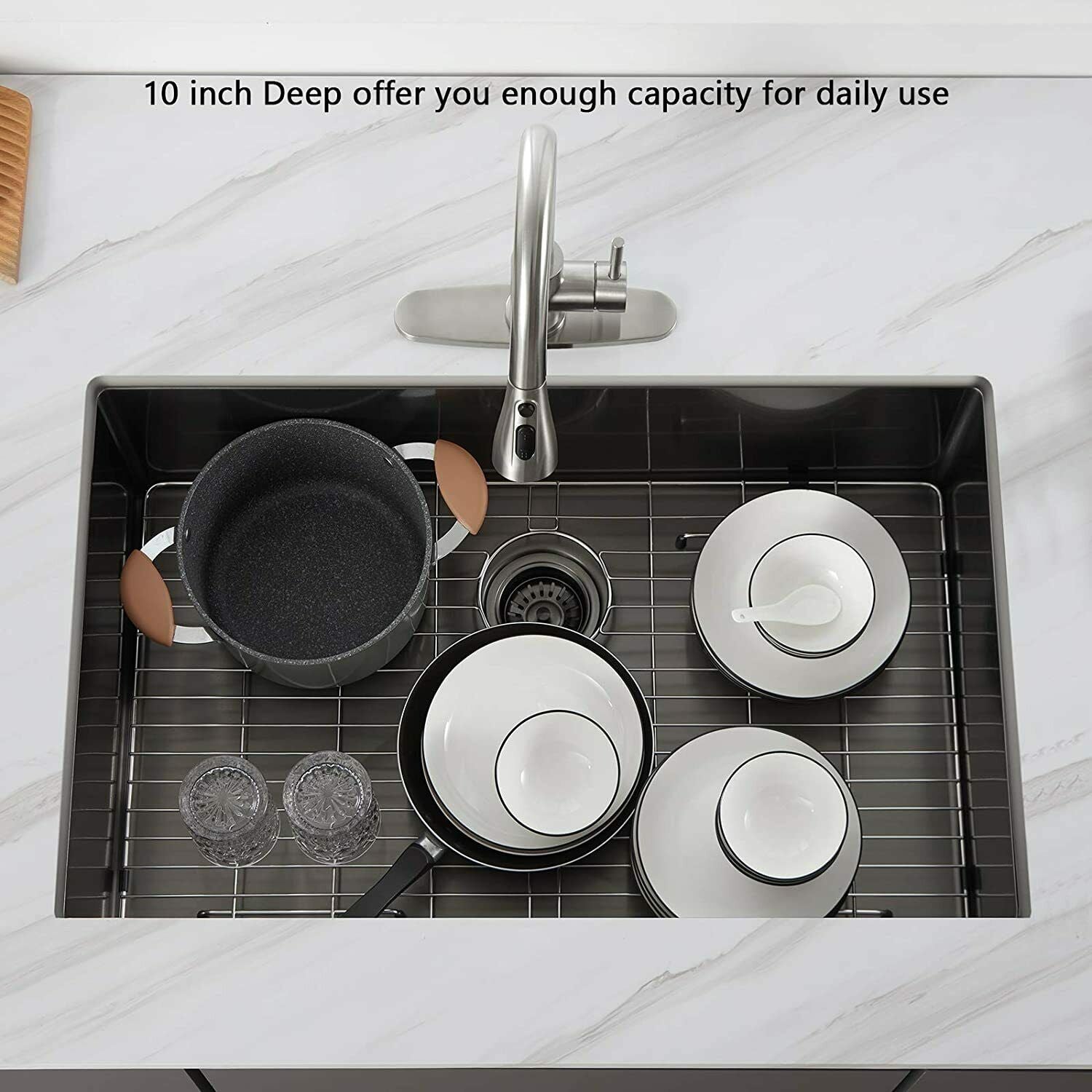 33" x 21" Gunmetal Black Single Bowl Stainless Steel Undermount Kitchen Sink (16 Gauge) ｜ALWEN