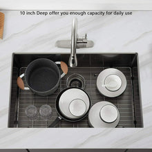 Load image into Gallery viewer, 33&quot; x 21&quot; Gunmetal Black Single Bowl Stainless Steel Undermount Kitchen Sink (16 Gauge) ｜ALWEN
