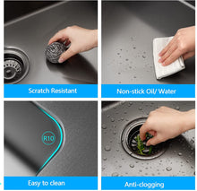 Load image into Gallery viewer, 33 x 22 x 10 inch Drop-in Kitchen Sink, Gunmetal Black 16 Gauge Stainless Steel Sink Workstation Ledge Modern Topmount Single Bowl Kitchen Sink
