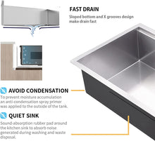 Load image into Gallery viewer, 32-inch Undermount Kitchen Sink,Single Bowl Stainless Steel Kitchen Sink 18 Gauge,Workstation R0 Radius Handmade All in One Kitchen Sink with Ledge ｜ALWEN
