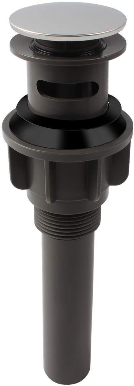 ABS Bathroom Sink Pop Up Drain with Overflow- Chrome