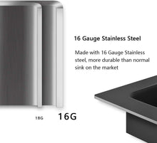 Load image into Gallery viewer, 30&quot; X 21&quot; Gunmetal Black Single Bowl Stainless Steel Farmhouse Kitchen Sink (16 Gauge) ｜ALWEN
