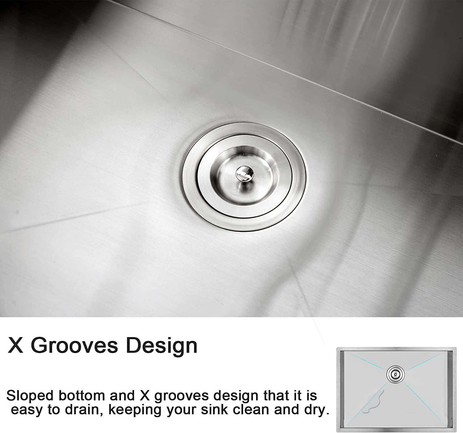 30" x 18" Single Bowl Stainless Steel Undermount Kitchen Sink (18 Gauge) ｜ALWEN