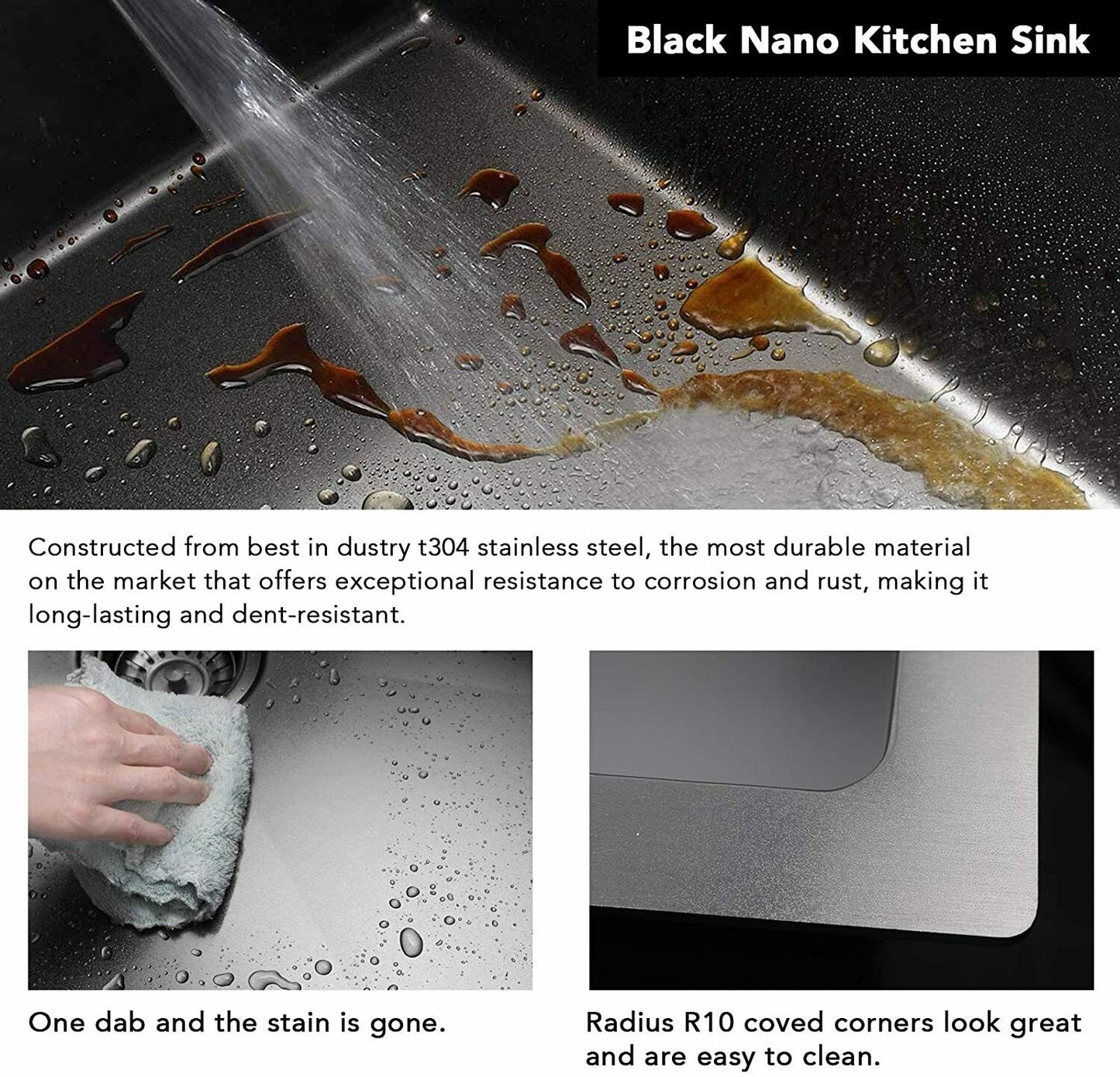 36" x 21" Gunmetal Black Single Bowl Stainless Steel Undermount Kitchen Sink (16 Gauge) ｜ALWEN