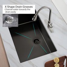 Load image into Gallery viewer, 32&quot; x 19&quot; Gunmetal Black Single Bowl Stainless Steel Undermount Kitchen Sink (16 Gauge) ｜ALWEN
