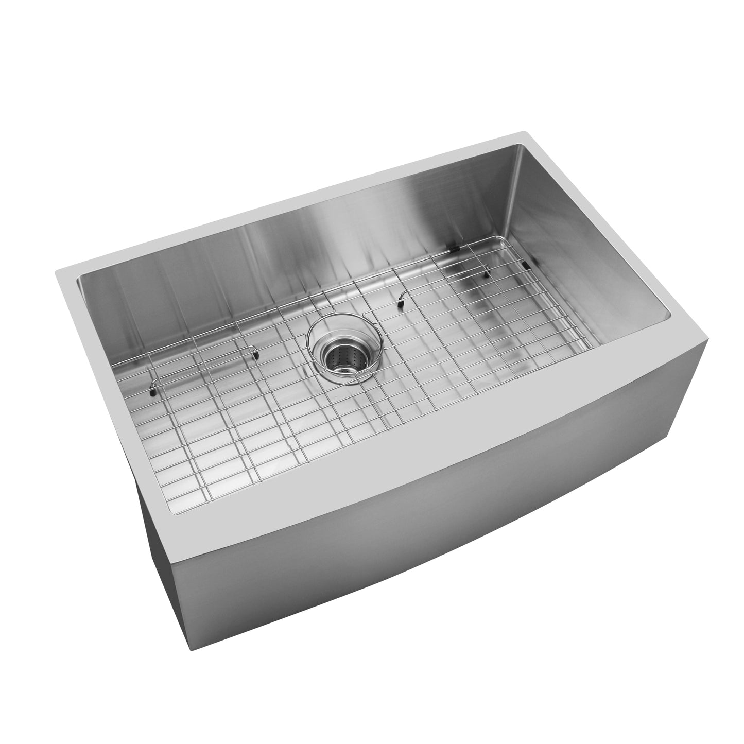 30" X 21" Single Bowl Stainless Steel Farmhouse Kitchen Sink (18 Gauge) ｜ALWEN