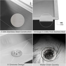 Load image into Gallery viewer, 32X18  inch Undermount Workstation Ledge Kitchen Sink Single Bowl Stainless Steel 16 Gauge TIght Radius Sink
