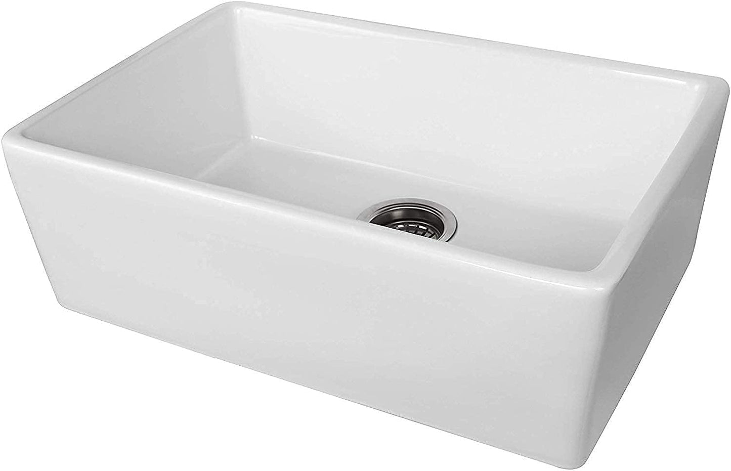 24“ x 16” White Ceramic Farmhouse Kitchen Sink ｜ALWEN
