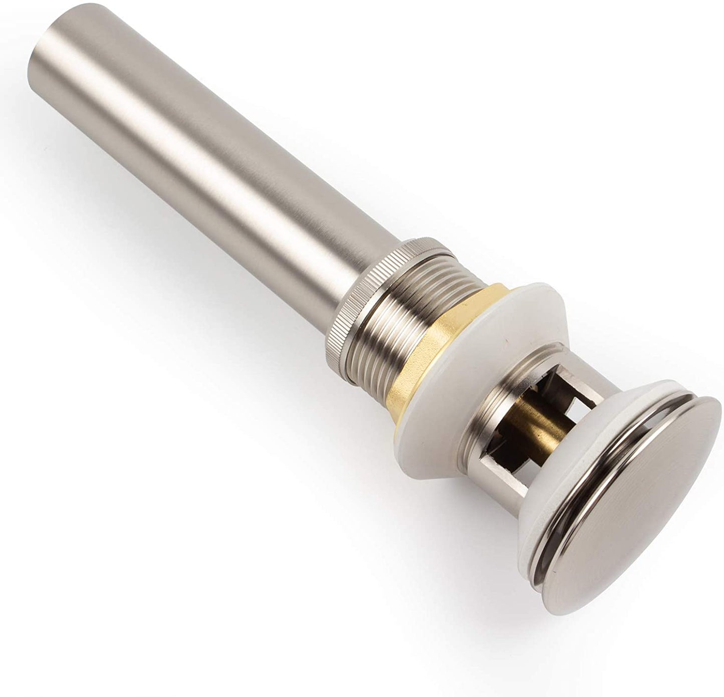 All Metal Bathroom Sink Pop Up Drain with Overflow- Brushed Nickel