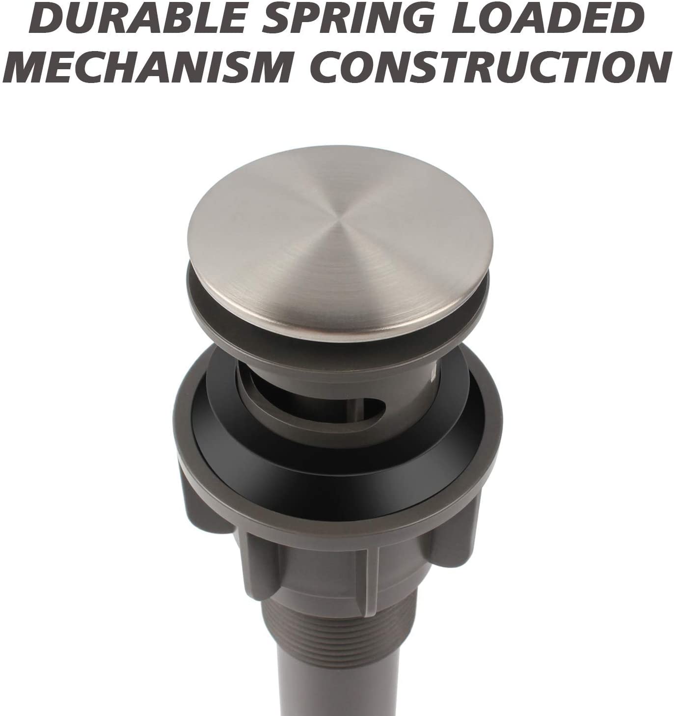 ABS Bathroom Sink Pop Up Drain with Overflow- Brushed Nickel