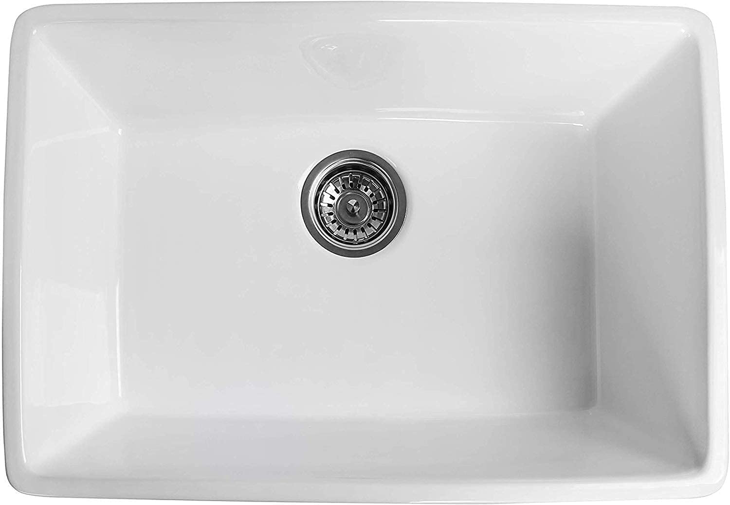 24“ x 16” White Ceramic Farmhouse Kitchen Sink ｜ALWEN