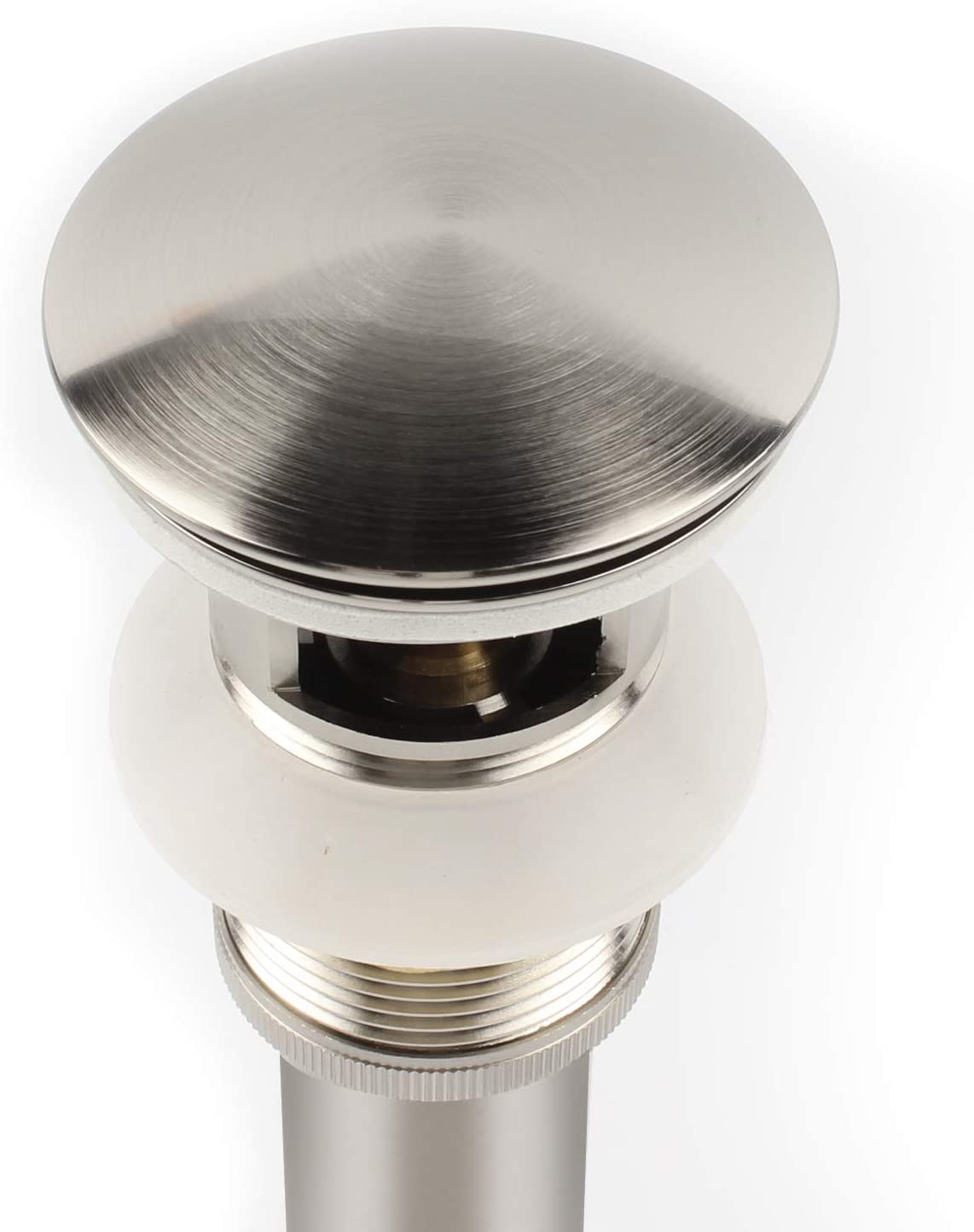 All Metal Bathroom Sink Pop Up Drain with Overflow- Brushed Nickel