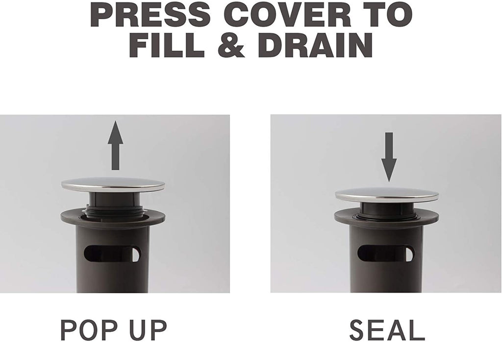 ABS Bathroom Sink Pop Up Drain with Overflow- Chrome