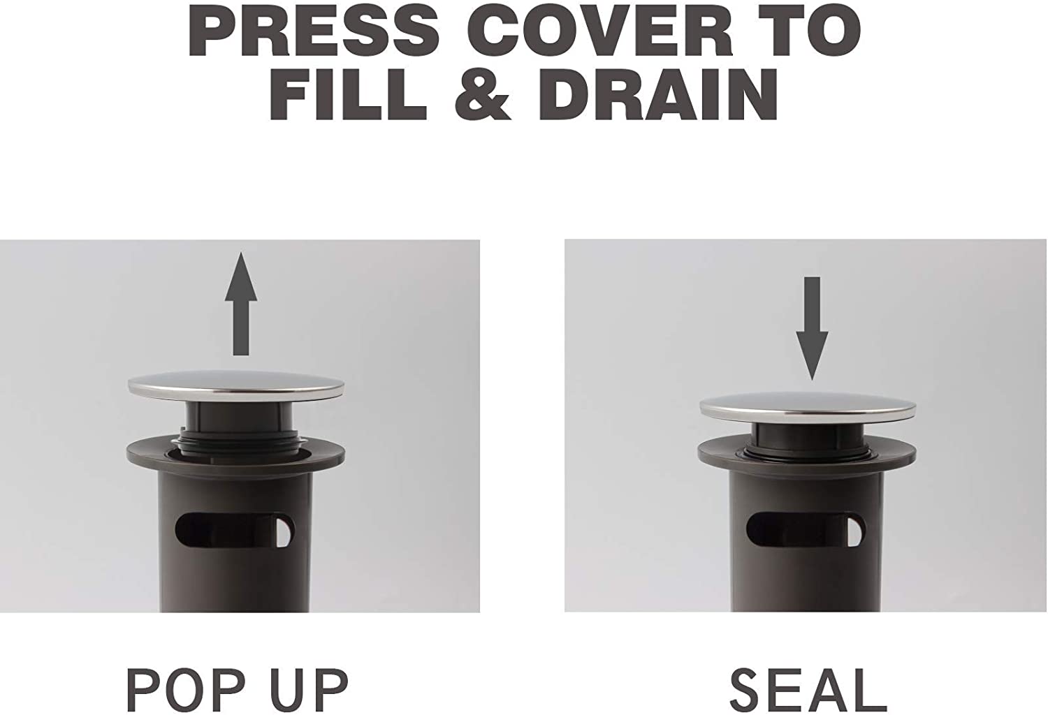 ABS Bathroom Sink Pop Up Drain with Overflow- Chrome