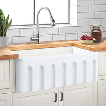 Load image into Gallery viewer, 30“ x 20” x 10“ White Ceramic Kitchen Sink ｜ALWEN
