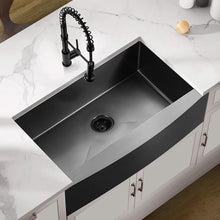 Load image into Gallery viewer, 36&quot; X 21&quot; Gunmetal Black Single Bowl Stainless Steel Farmhouse Kitchen Sink (16 Gauge) ｜ALWEN
