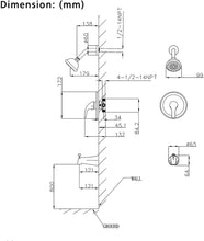Load image into Gallery viewer, Chrome 4 Inch Shower Faucet wih Tub Spout Combo (Valve Included) ｜ALWEN
