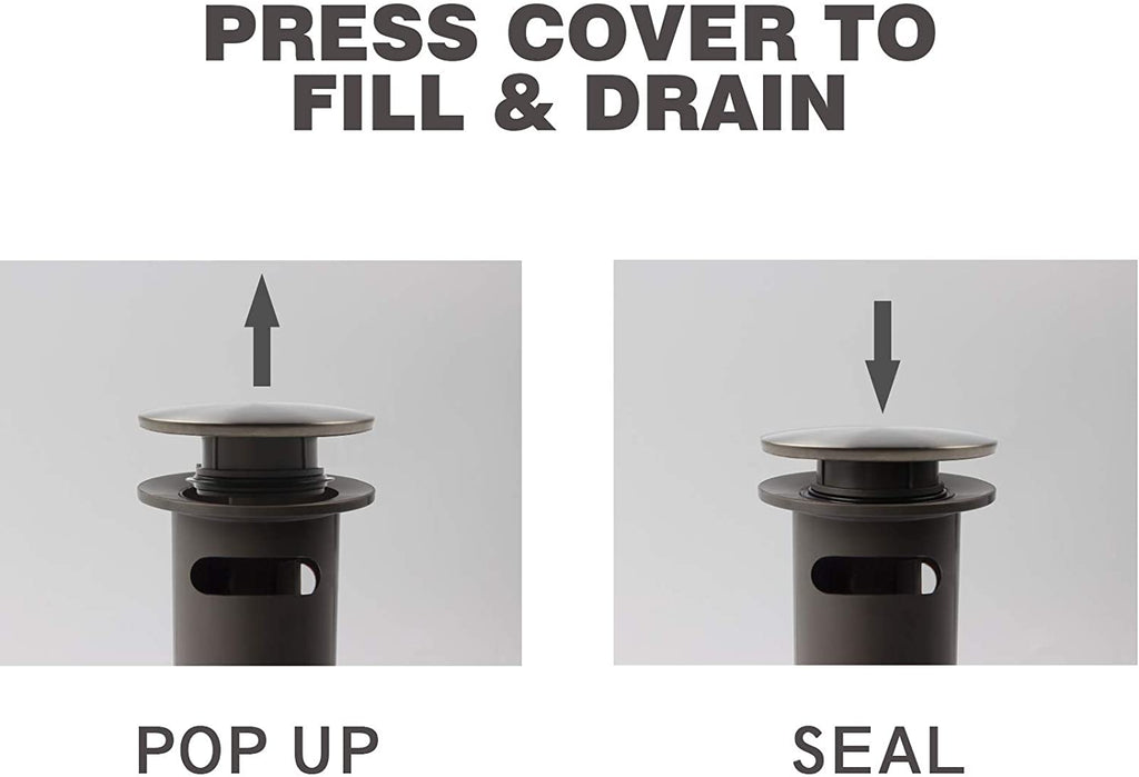 ABS Bathroom Sink Pop Up Drain with Overflow- Brushed Nickel